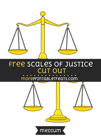 Free Scales Of Justice Cut Out - Medium Size Printable