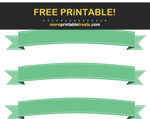 Free Printable Seafoam Green Stitched Ribbon Banners