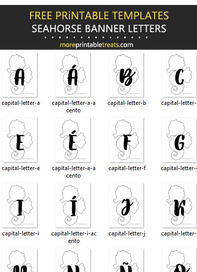 Free Printable Seahorse Alphabet Templates