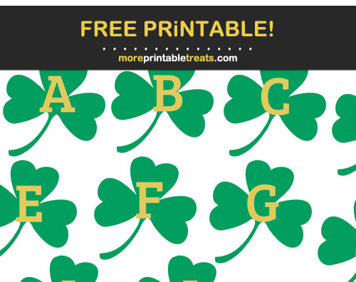 Free Printable Shamrock Alphabet - Letters, Numbers, Punctuation