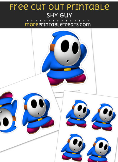 Free Shy Guy Cut Out Printable with Dashed Lines - Mario