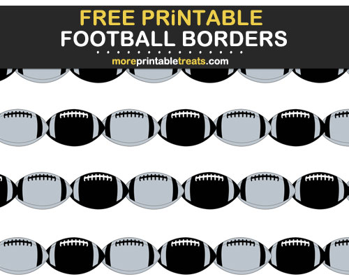 Free Printable Silver and Black Football Borders for Scrapbooks, Bulletin Boards, and Sign Decorating - Go Raiders!
