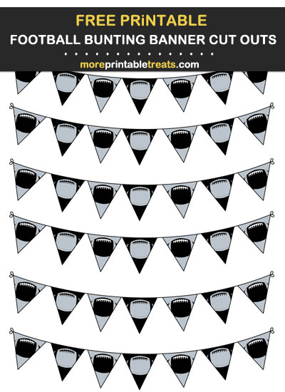 Free Printable Silver and Black Football Bunting Banners Cut Outs - Go Raiders!