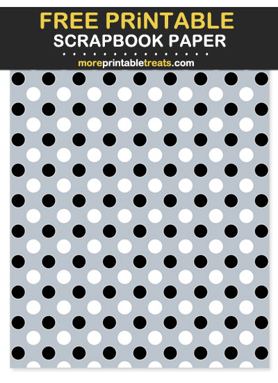 Free Printable Silver and Black Polka Dot Scrapbook Paper - For Raiders Football Fan Crafting!