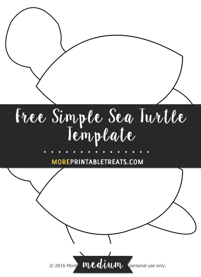 Free Simple Sea Turtle Template - Medium