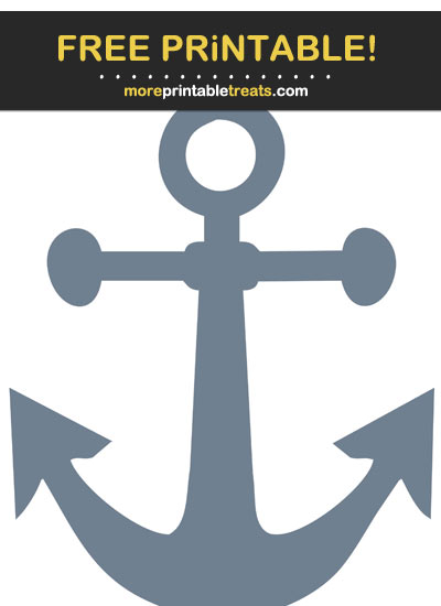 Free Printable Slate Grey Rounded Anchor Cut Out