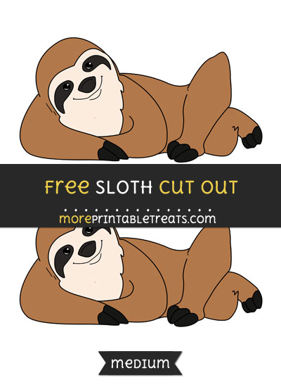 Free Sloth Cut Out - Medium Size Printable