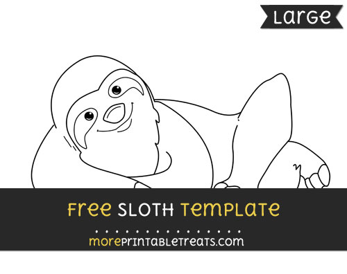 Free Sloth Template - Large