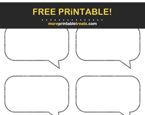Free Printable Smokey Gray Chalk Rectangle Speech Bubble Labels