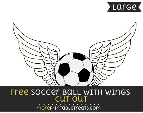 Free Soccer Ball With Wings Cut Out - Large size printable