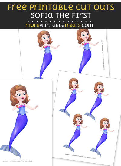 Free Sofia in Mermaid Form Cut Outs - Printable - Sofia the First