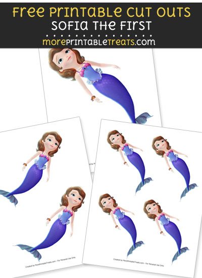 Free Sofia Mermaid Cut Outs - Printable - Sofia the First