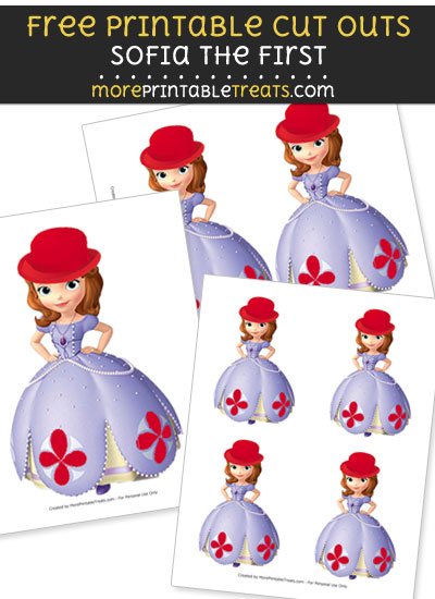 Free Sofia the First in Pink Hat Cut Outs - Printable - Sofia the First