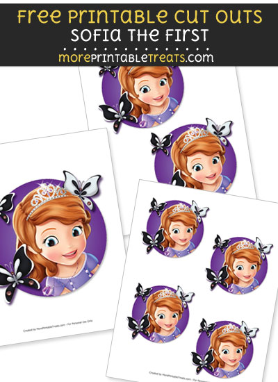 Free Sofia the First with Butterflies Cut Outs - Printable - Sofia the First