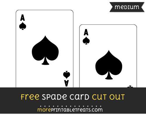 Free Spade Card Cut Out - Medium Size Printable