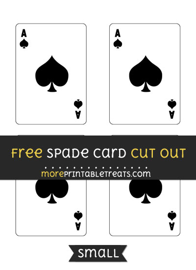 Free Spade Card Cut Out - Small Size Printable