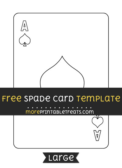Free Spade Card Template - Large