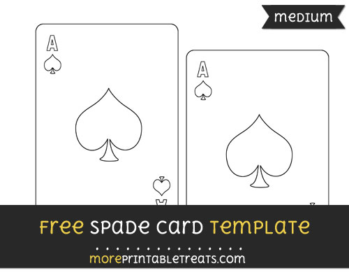 Free Spade Card Template - Medium