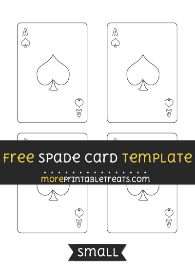 Free Spade Card Template - Small