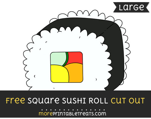 Free Square Sushi Roll Cut Out - Large size printable
