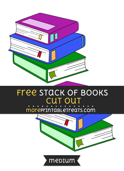 Free Stack Of Books Cut Out - Medium Size Printable