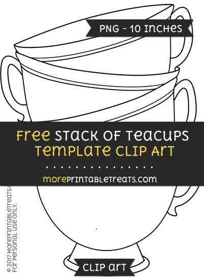 Free Stack Of Teacups Template - Clipart