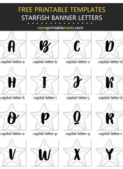 Free Printable Starfish Alphabet Templates