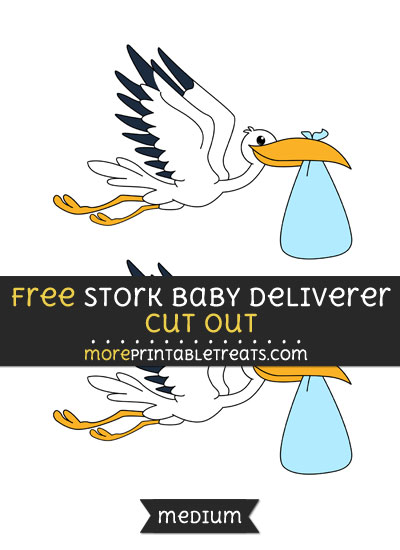 Free Stork Baby Deliverer Cut Out - Medium Size Printable