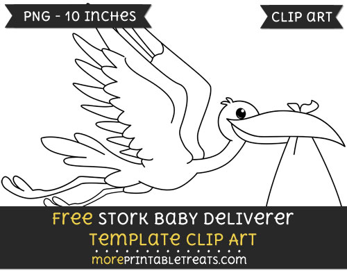 Free Stork Baby Deliverer Template - Clipart