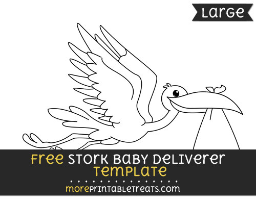Free Stork Baby Deliverer Template - Large