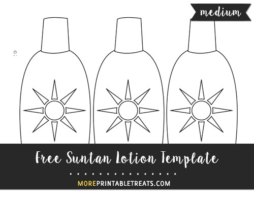 Free Suntan Lotion Template - Medium Size