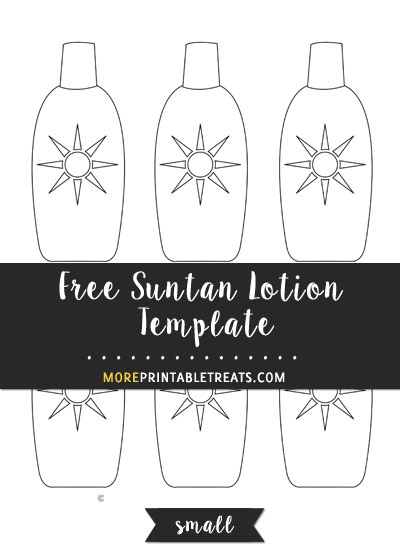 Free Suntan Lotion Template - Small Size