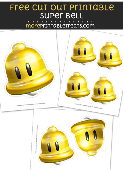 Free Super Bell Cut Out Printable with Dashed Lines - Mario