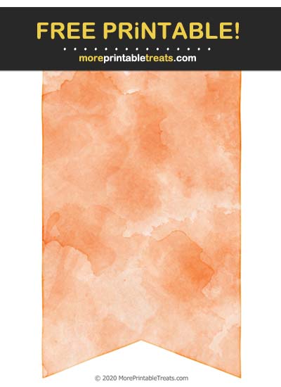 Free Printable Tiger Orange Watercolor Bunting Banner Cut Out