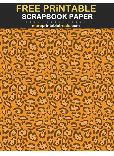 Free Printable Tinted Carrot Orange Leopard Print Scrapbook Paper