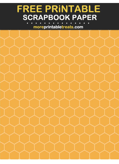 Free Printable Tinted Marigold Honeycomb Scrapbook Paper