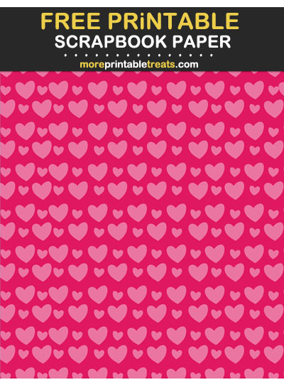 Free Printable Tinted Ruby Pink Hearts Scrapbook Paper
