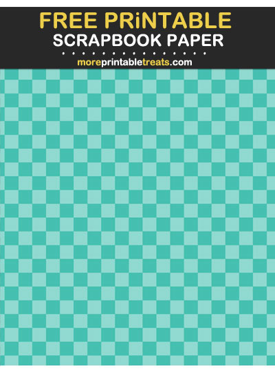Free Printable Tinted Turquoise Checkerboard Scrapbook Paper