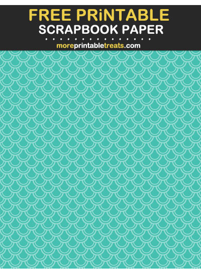 Free Printable Tinted Turquoise Fish Scale Scrapbook Paper