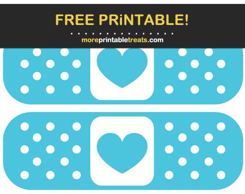Free Printable Tropical Blue Bandaid Bandage Banner Cut Outs
