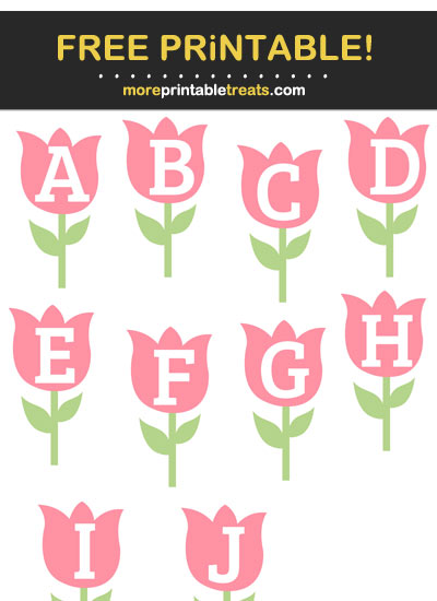 Free Printable Tulip Alphabet - Letters, Numbers, Punctuation