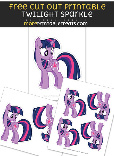 Free Twilight Sparkle Cut Out Printable with Dashed Lines - My Little Pony