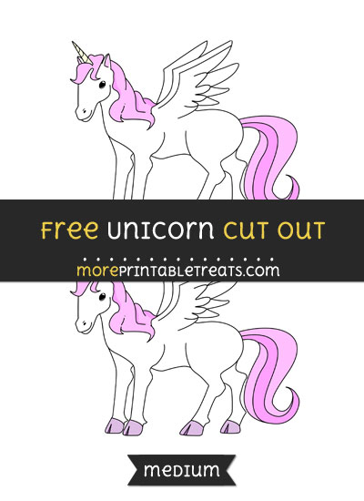 Free Unicorn Cut Out - Medium Size Printable
