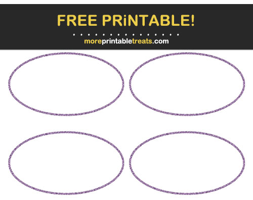 Free Printable Violet Glittery Border Oval Labels