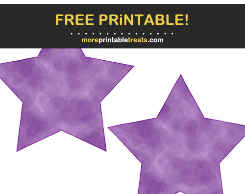 Free Printable Violet Purple Watercolor Stars