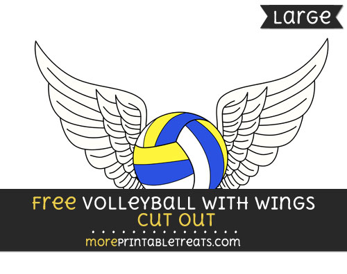 Free Volleyball With Wings Cut Out - Large size printable