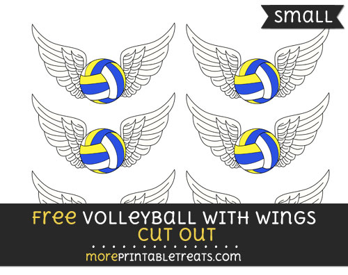 Free Volleyball With Wings Cut Out - Small Size Printable