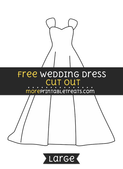 Free Wedding Dress Cut Out - Large size printable