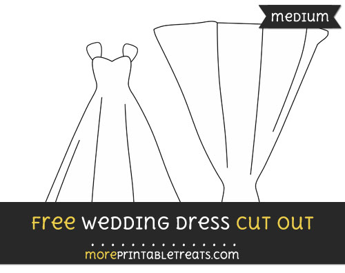 Free Wedding Dress Cut Out - Medium Size Printable