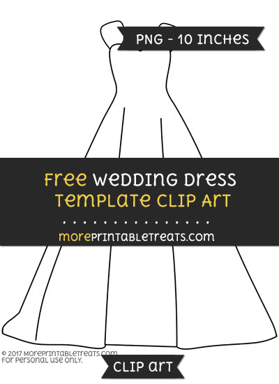 Free Wedding Dress Template - Clipart